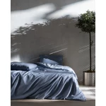 طقم غطاء لحاف أوديت فردي 100% قطن رانفورس مطبوع - أزرق داكن، غطاء لحاف 160×220 سم + شرشف بدون مطاط + وسادة من مدام كوكو - مدام كوكو
