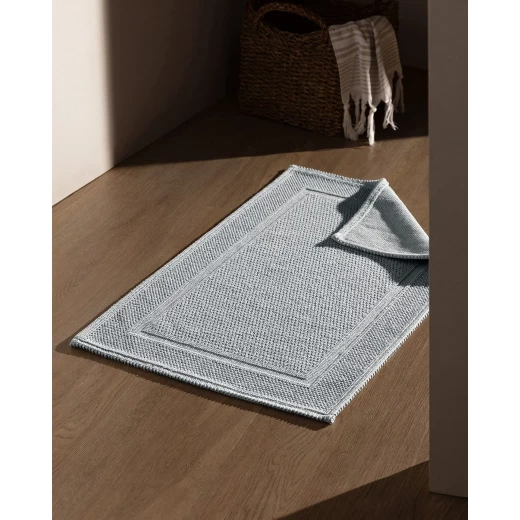 Madame COCO Barres Bath Mat, 100% Cotton, Soft and Absorbent, Blue, 50x80 cm, 700g, Non-Slip Bathroom Rug - Madame COCO - Image 2