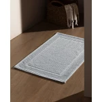 Madame COCO Barres Bath Mat, 100% Cotton, Soft and Absorbent, Blue, 50x80 cm, 700g, Non-Slip Bathroom Rug - Madame COCO