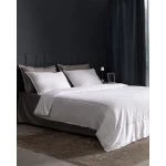 Madame COCO Laila King Size 100% Cotton Embroidered Satin Duvet Cover Set, White, Elegant & Soft, Includes Duvet Cover (240x220 cm), Sheet (260x280 cm), and 2 Pillowcases - Madame COCO