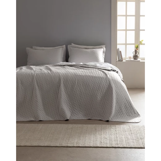 Madame COCO Rennes Double Bedspread Set, Gray, Modern Design, 100% Polyester, Includes Bedspread (250x260 cm) & 2 Pillowcases Madame COCO Rennes Double Bedspread Set, Gray, Modern Design, 100% Polyester, Includes Bedspread (250x260 cm) & 2 Pillowcases