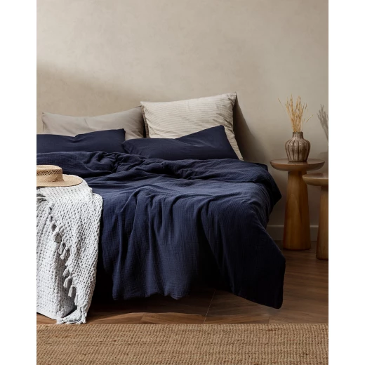 Madame COCO Marla Muslin Double Size Duvet Cover Set - Fitted 200X220+2x(50x70)+(160X200+35)CM Madame COCO Marla Muslin Double Size Duvet Cover Set - Fitted 200X220+2x(50x70)+(160X200+35)CM