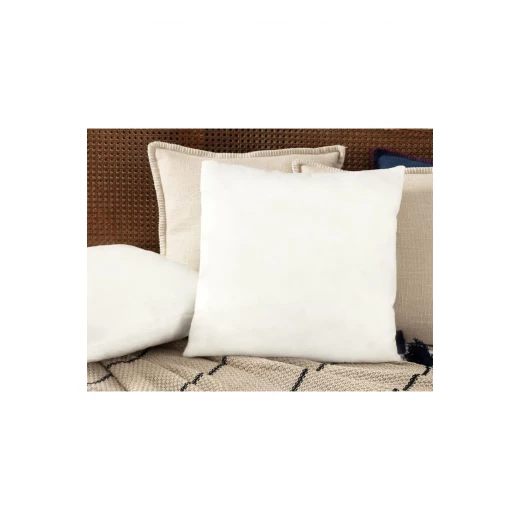 وسادة ديكور داني بيضاء، مقاس 45×45 سم، مربعة، بحشوة بوليستر 100% وغطاء غير منسوج من مدام كوكو وسادة ديكور داني بيضاء، مقاس 45×45 سم، مربعة، بحشوة بوليستر 100% وغطاء غير منسوج من مدام كوكو