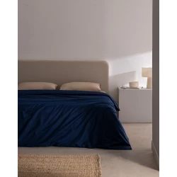 غطاء لحاف مزدوج مانون - 100% قطن رانفورس، أزرق بحري ناعم ومتين، مقاس 200×220 سم، مجموعة خالدة من مدام كوكو