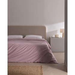 مفرش لحاف مانون بمقاس كينج 100% قطن رانفورس لون برقوق فاتح ناعم - 240x220 سم مجموعة كلاسيكية أنيقة من مدام كوكو