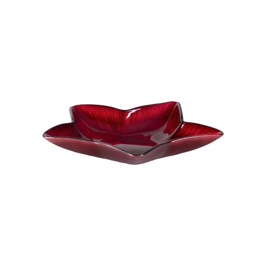 Madame COCO Perrin Red Star-Shaped Glass Plate, 15 cm, Stylish Serving Dish for Modern Tables, Durable & Elegant, Made in Turkey Madame COCO Perrin Red Star-Shaped Glass Plate, 15 cm, Stylish Serving Dish for Modern Tables, Durable & Elegant, Made in Turkey