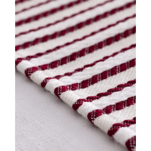 طقم مفرش مائدة رونيت 2 قطعة, قطن, بيج/أحمر, 45×35 سم, ديكور أنيق للمائدة للاستخدام اليومي والمناسبات من مدام كوكو - مدام كوكو - Image 2