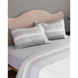 Madame COCO Candide Coco Crep Printed Bed Sheet Set Grey King Size 280x280 cm with Pillowcases & Fitted Sheet
