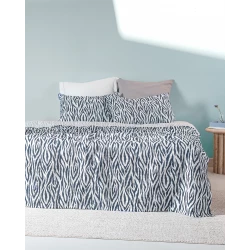 طقم بيكيه مطبوع كينج سايز سابر غطاء سرير 240×220 سم + ملاءة 240×260 سم + 2 غطاء وسادة 50×70 سم، قطن ممشط ناعم، أنيق وخفيف الوزن من مدام كوكو