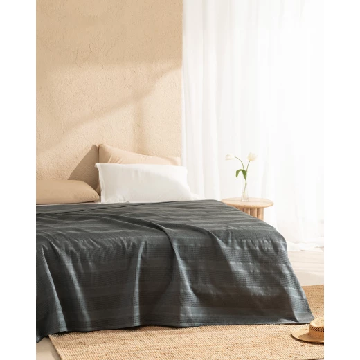 Madame COCO Mathilda Double Ecocell Plain Pique Anthracite, 50% Cotton 50% Lyocell, Soft & Breathable, 200x220 cm Madame COCO Mathilda Double Ecocell Plain Pique Anthracite, 50% Cotton 50% Lyocell, Soft & Breathable, 200x220 cm