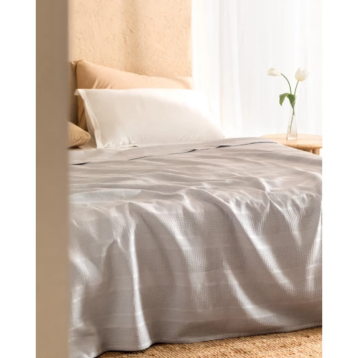 Madame COCO Mathilda King Size Ecocell Plain Pique Gray, 50% Cotton 50% Lyocell, Soft & Breathable, 240x220 cm - Madame COCO - Image 2
