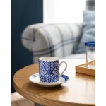 طقم أكواب قهوة بابيون مكون من 4 قطع بأبعاد 7.5×5.5×6 سم و11×11×1.8 سم –مدام كوكو - مدام كوكو