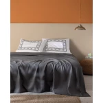 Madame COCO Mathilda King Size Pique Set 100% Cotton, Carded Fabric, Plain Design, Anthracite Color - Madame COCO