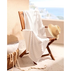 منشفة استحمام هوجو 70×140 سم أبيض، 100% قطن، 600 جم/م²، مجموعة يخت من مدام كوكو