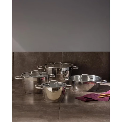 طقم أواني طهي أسترا 8 قطع (16×20×22×24 سم) من مدام كوكو
