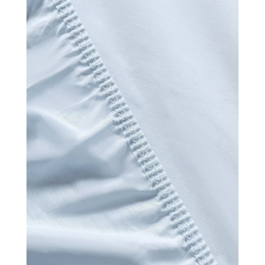 طقم شرشف سرير مزدوج إلويس أزرق فاتح قطن 100% رانفورس، شرشف 160×200 سم بزاوية مطاطية + 2 كيس وسادة 50×70 سم ناعم وقابل للتنفس من مدام كوكو - مدام كوكو - Image 3