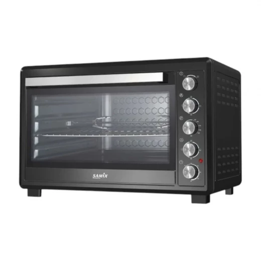 فرن كهربائي SNKB100A5RML بقوة 2800 واط سعة 100 لتر تحكم بدرجة الحرارة مؤقت رف تسخين ضوء داخلي وشواية دوارة من ساميكس فرن كهربائي SNKB100A5RML بقوة 2800 واط سعة 100 لتر تحكم بدرجة الحرارة مؤقت رف تسخين ضوء داخلي وشواية دوارة من ساميكس