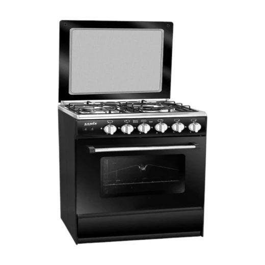 بوتاجاز غاز 60×60 سم 4 شعلات، أمان كامل، لون أسود، فرن غاز حر مستقل موديل C60*60SB-AC-491-S-ECO من ساميكس بوتاجاز غاز 60×60 سم 4 شعلات، أمان كامل، لون أسود، فرن غاز حر مستقل موديل C60*60SB-AC-491-S-ECO من ساميكس