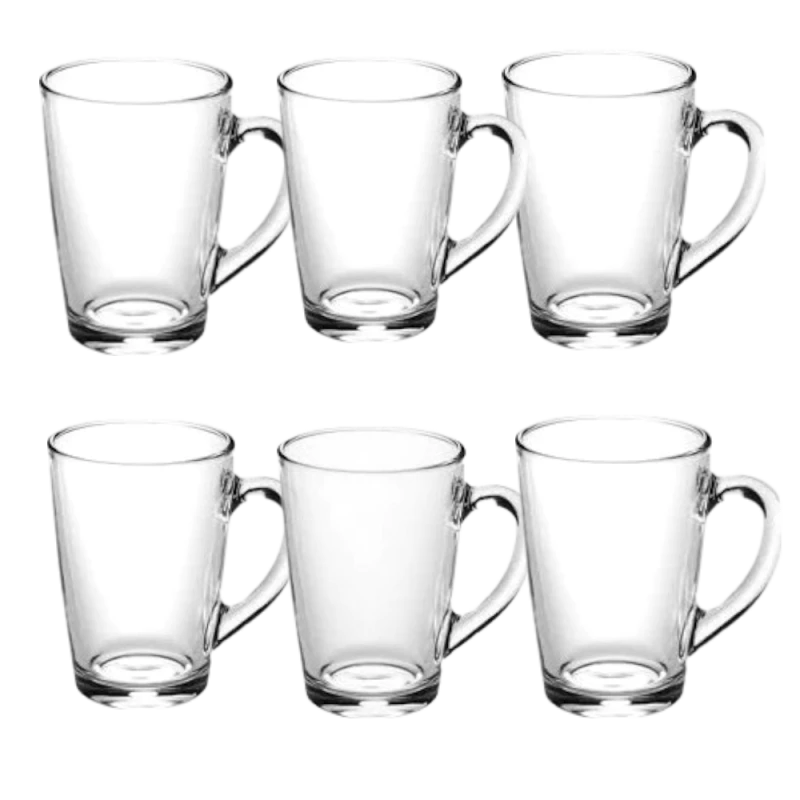 طقم كاسات زجاجية, 6 قطع, 160 مل, أكواب شفافة متينة للماء والعصائر والمشروبات الباردة, تصميم بسيط وأنيق آمنة لغسالة الصحون من لومينارك - لومينارك