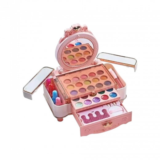 منتج أطفال مميز - Kids Makeup Kit for Girls, All-in-One Beauty Set with Mirror, Safe Non-Toxic Washable Makeup, Eyeshadows, Lipsticks, Brushes, Pretend Play Toy for Kids Ages 3+ منتج أطفال مميز - Kids Makeup Kit for Girls, All-in-One Beauty Set with Mirror, Safe Non-Toxic Washable Makeup, Eyeshadows, Lipsticks, Brushes, Pretend Play Toy for Kids Ages 3+
