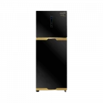 ثلاجة 388 لتر, إصدار ذهبي, بدون تجميد (No Frost)، تحكم رقمي، باب زجاجي أسود من ساميكس - ساميكس