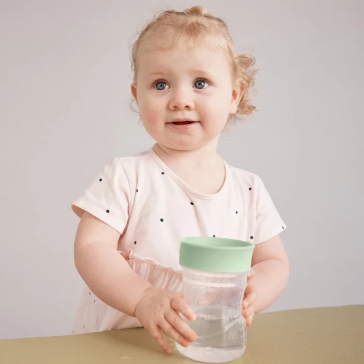 b.box Toddler Training Cup, BPA-Free Transition Cup for Babies & Toddlers, Drinking Rim with Water Window, No Spout or Straw, 12+ Months, Interchangeable Lid System Sage color - B.Box - Image 6