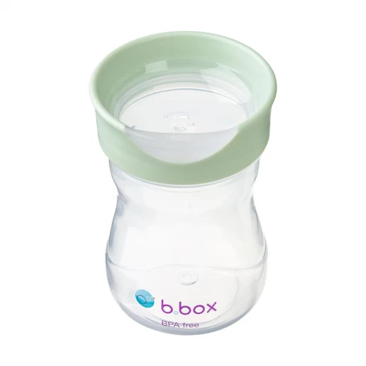 b.box Toddler Training Cup, BPA-Free Transition Cup for Babies & Toddlers, Drinking Rim with Water Window, No Spout or Straw, 12+ Months, Interchangeable Lid System Sage color - B.Box - Image 2