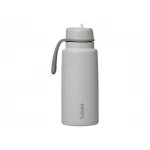 b.box 1L Insulated Flip Top Bottle, Shadow, Triple Layer Stainless Steel Water Bottle with Built-In Straw, Leak-Proof, BPA-Free Thermos for Cold Drinks up to 46 Hours - B.Box