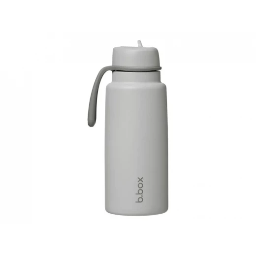b.box 1L Insulated Flip Top Bottle, Shadow, Triple Layer Stainless Steel Water Bottle with Built-In Straw, Leak-Proof, BPA-Free Thermos for Cold Drinks up to 46 Hours