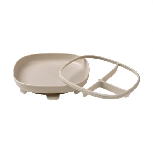 b.box 2-in-1 Suction Plate with Divider, Adjustable Baby Feeding Plate for Self-Feeding, Removable Suction Base & Divider, BPA-Free, Dishwasher & Microwave Safe latte - B.Box - Image 4