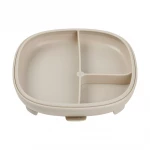 b.box 2-in-1 Suction Plate with Divider, Adjustable Baby Feeding Plate for Self-Feeding, Removable Suction Base & Divider, BPA-Free, Dishwasher & Microwave Safe latte - B.Box