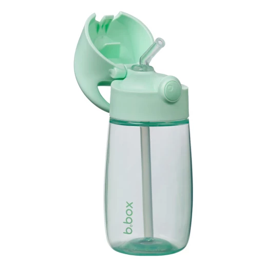 b.box Junior Bottle with Straw, 380ml Leak-Proof Toddler Water Bottle, BPA-Free, Easy-Clean, Push-Button Lid, For Kids 12 Months+ Spearmint - B.Box - Image 3