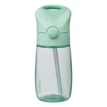 b.box Junior Bottle with Straw, 380ml Leak-Proof Toddler Water Bottle, BPA-Free, Easy-Clean, Push-Button Lid, For Kids 12 Months+ Spearmint - B.Box