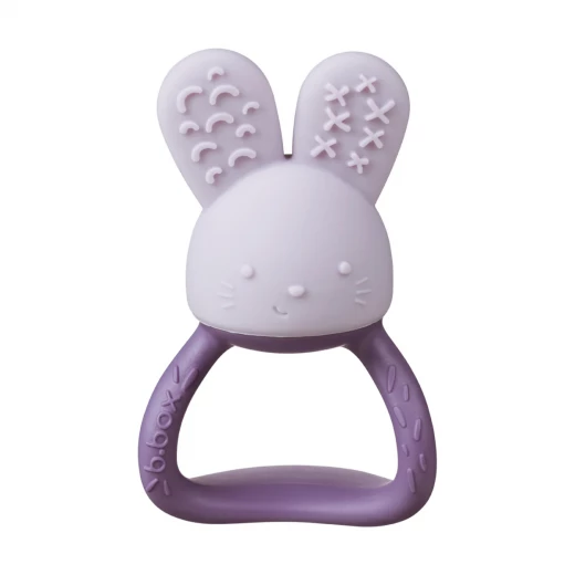 b.box Chill + Fill Refillable Teether, Blush, Soothing Baby Teether with Textured Silicone & Fillable Cooling Chamber, Safe Relief for Teething Gums, BPA-Free, Dishwasher Safe, 3m+ peony