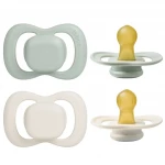b.box Natural Rubber Pacifiers 0–6 Months, 2-Pack with Protective Cover, Soft sage/vanilla Colors, BPA-Free, Natural Latex Nipple, For Breastfed Babies - B.Box