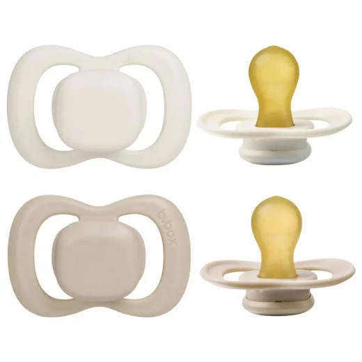 b.box Natural Rubber Pacifiers 0–6 Months, 2-Pack with Protective Cover, Latex 2 Soft vanilla/latte Colors, BPA-Free, Natural Latex Nipple, For Breastfed Babies b.box Natural Rubber Pacifiers 0–6 Months, 2-Pack with Protective Cover, Latex 2 Soft vanilla/latte Colors, BPA-Free, Natural Latex Nipple, For Breastfed Babies
