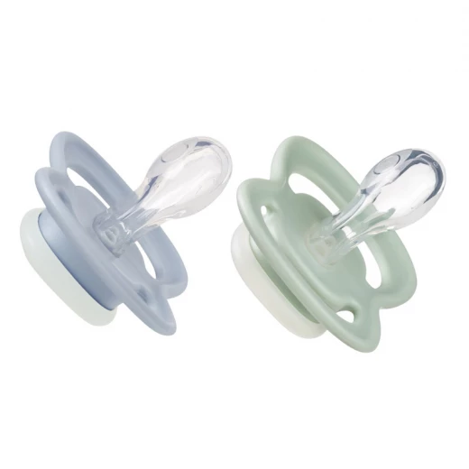 b.box Pacifier Silicone 2 Twin Pack, sage/Sky | Soft Orthodontic Soother for Newborns | Lightweight & Durable Design | 0m+ - B.Box - Image 2