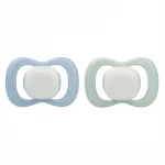 b.box Pacifier Silicone 2 Twin Pack, sage/Sky | Soft Orthodontic Soother for Newborns | Lightweight & Durable Design | 0m+ - B.Box