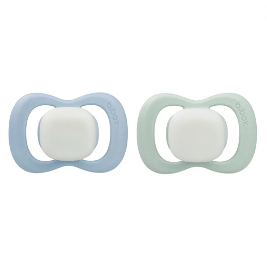 b.box Pacifier Silicone 2 Twin Pack, sage/Sky | Soft Orthodontic Soother for Newborns | Lightweight & Durable Design | 0m+ b.box Pacifier Silicone 2 Twin Pack, sage/Sky | Soft Orthodontic Soother for Newborns | Lightweight & Durable Design | 0m+