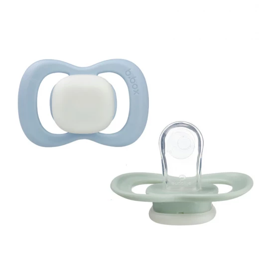 b.box Pacifier Silicone 2 Twin Pack, sage/Sky | Soft Orthodontic Soother for Newborns | Lightweight & Durable Design | 0m+ - B.Box - Image 6