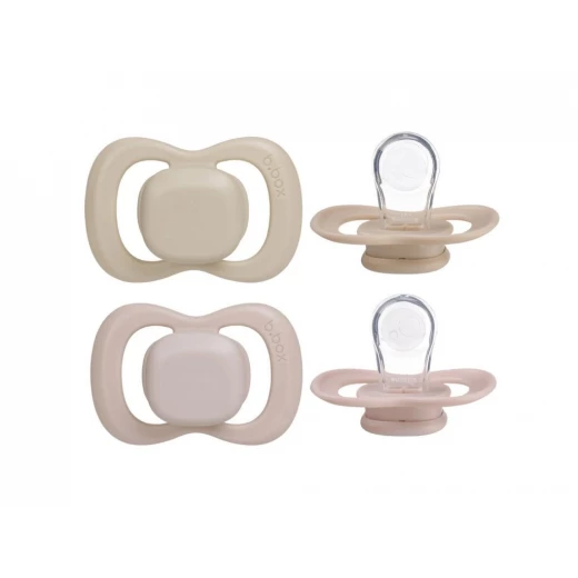 b.box Silicone Pacifiers 6m+, 2-Pack Blush/latte, Orthodontic, Symmetrical Shape, BPA-Free with Protective Cover b.box Silicone Pacifiers 6m+, 2-Pack Blush/latte, Orthodontic, Symmetrical Shape, BPA-Free with Protective Cover