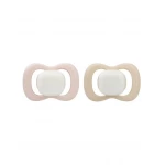 b.box Pacifier Silicone 2 Twin Pack, Blush/Latte | Soft Orthodontic Soother for Newborns | Lightweight & Durable Design | 0m+ - B.Box