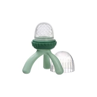 b.box Silicone Baby Fruit Feeder & Teether, Self-Feeding Fresh Food Feeder for Infants 4m+, Soft Safe Non-Toxic Silicone, Unique Tripod Design (Sage)
