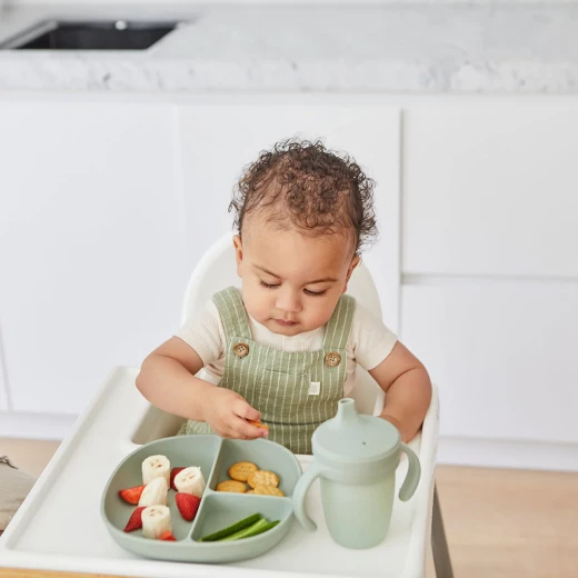 b.box Silicone Spout Cup for Babies, Easy-Grip Handles, Soft Angled Spout, Built-In Cover, BPA-Free, Interchangeable Base & Lid, Spill-Resistant Training Cup Sage - B.Box - Image 3