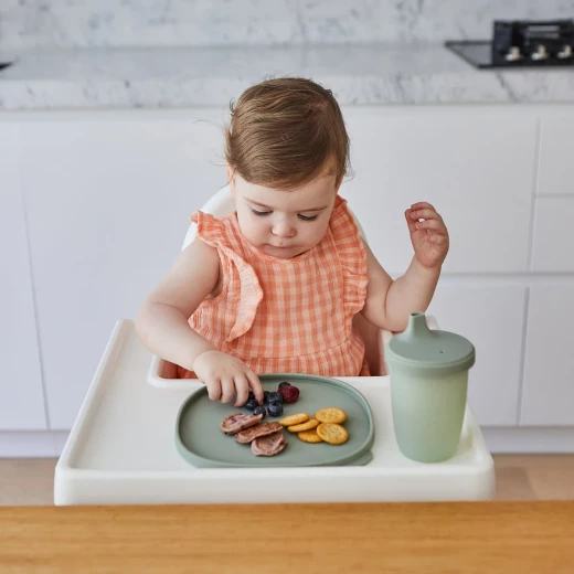 b.box Silicone Spout Cup for Babies, Easy-Grip Handles, Soft Angled Spout, Built-In Cover, BPA-Free, Interchangeable Base & Lid, Spill-Resistant Training Cup Sage - B.Box - Image 4