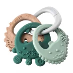 b.box Triple Silicone Teether for Babies, Soft, Safe & Lightweight, Ideal for Teething from 3 Months+, Sage - B.Box