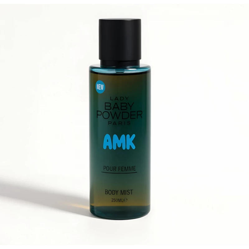AMK Lady Baby Powder Body Mist Green 250ml Refreshing Fragrance for Daily Use - AMK