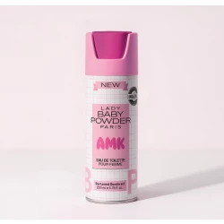 AMK Lady Baby Powder Paris Deodorant Body Spray for Women, Long-Lasting Fresh Scent, Pink, 200ml, Gentle Daily Fragrance Mist