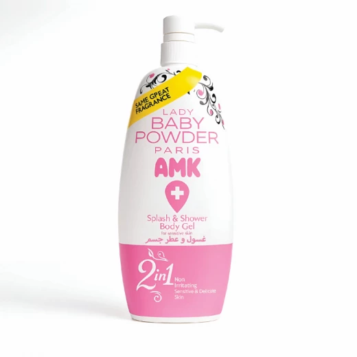 AMK Lady Baby Powder Scented Body Wash, 800mlة Moisturizing & Gentle Cleanser for All Skin Types, Long-Lasting Fresh Fragrance, Daily Use