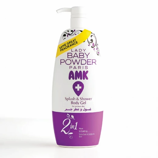 AMK Lady Baby Powder Perfumed Splash Shower Gel, Purple, 800ml, Deep Hydration & Gentle Cleansing for All Skin Types, Long-Lasting Fragrance, Daily Use AMK Lady Baby Powder Perfumed Splash Shower Gel, Purple, 800ml, Deep Hydration & Gentle Cleansing for All Skin Types, Long-Lasting Fragrance, Daily Use